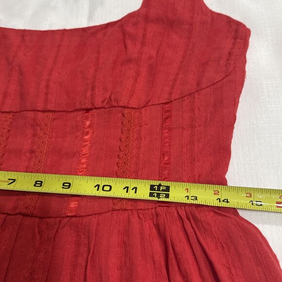 (W1) Commense Flirty Red Bohemia Short Dress, corset-style fitted waist, size s - Picture 10 of 15